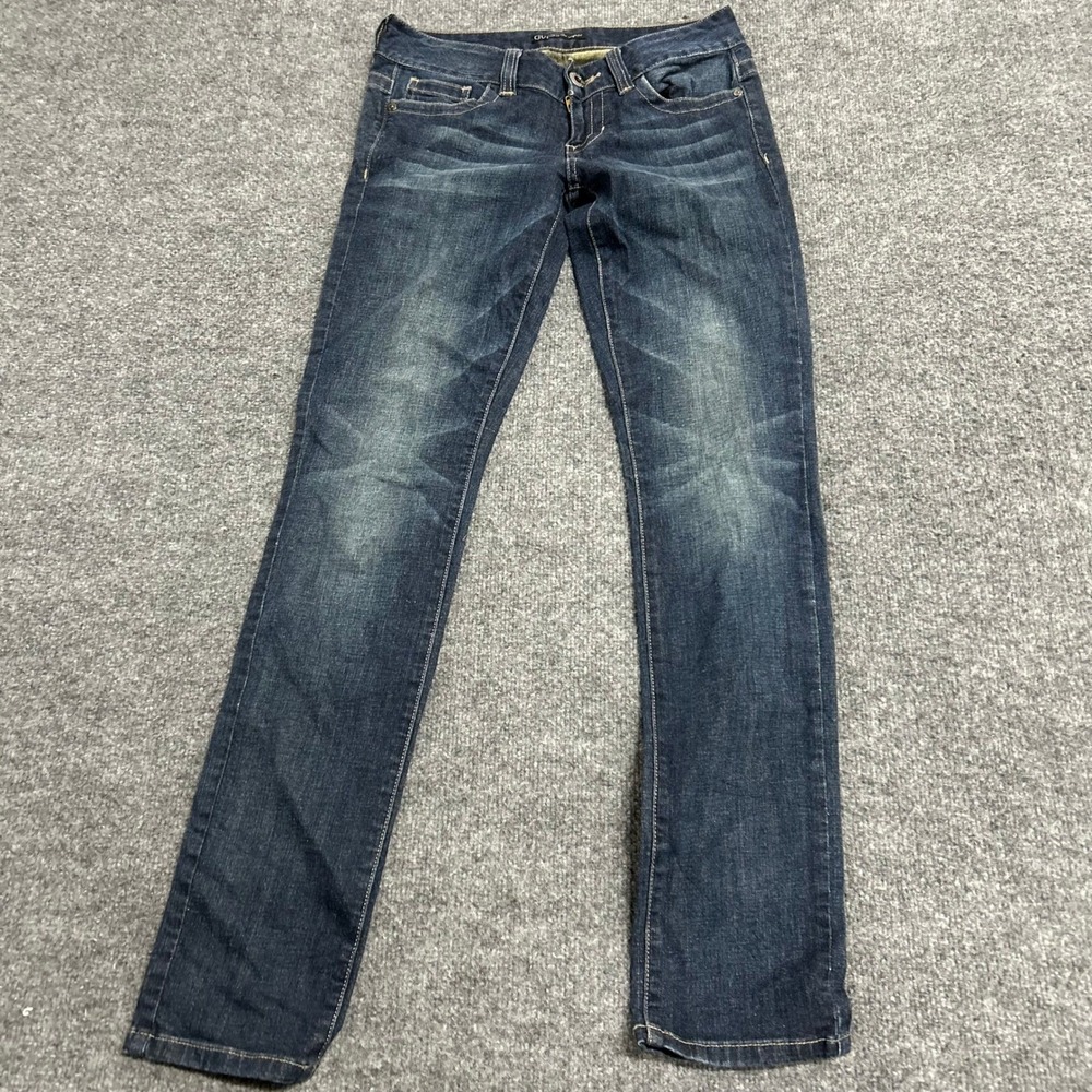 Guess Jeans Womens Size 26 Dark Wash Slim Fit Whiskered Stretch Denim JW1975
